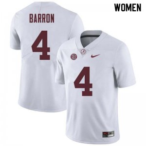 NCAA Women's Alabama Crimson Tide #4 Mark Barron Stitched College Nike Authentic White Football Jersey FJ17O65LJ